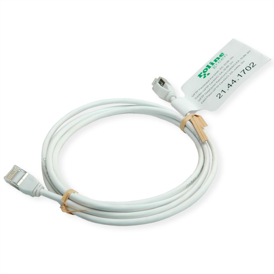 ROLINE GREEN U/FTP DataCenter Patch Cord Cat.6A (Class EA), LSOH, slim, grey, 0.3 m