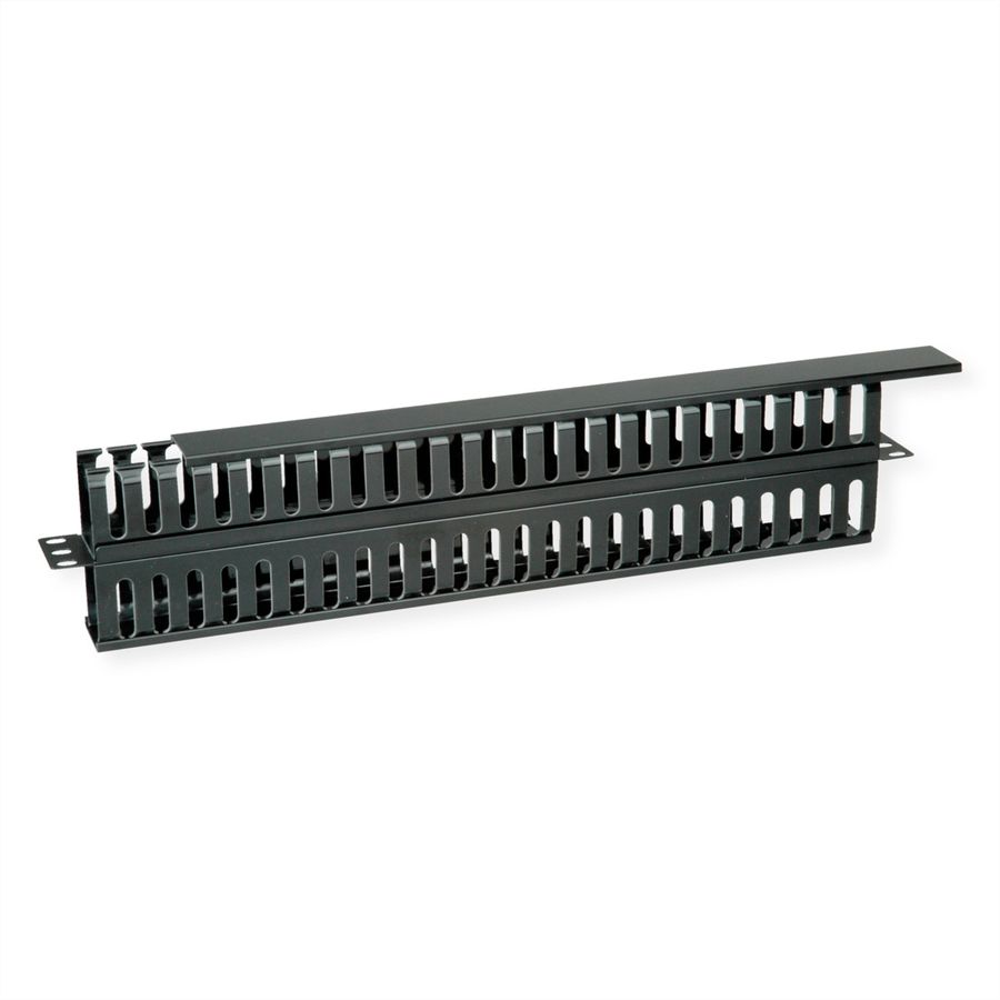 VALUE 19" Front Panel 1U with Double-Sided Patch channel, black