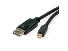 ROLINE Mini DisplayPort Cable, v1.4, mDP-DP, M/M, black, 1 m