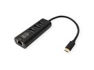 STANDARD USB Type C to Gigabit Ethernet Converter + Hub 3x