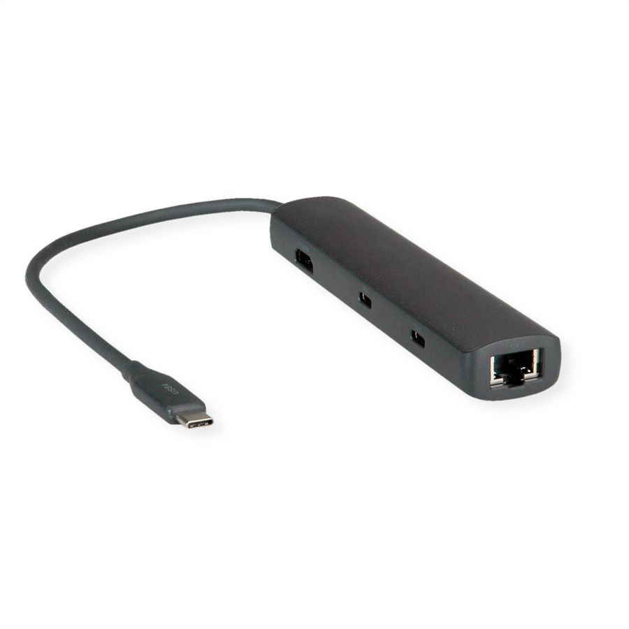 ROLINE USB 3.2 Gen 2 Type C Multiport Docking Station, 8K30 HDMI, 3x USB 3.2 Gen 2(2x A + 1x C), 1x USB Type C PD (Power Delivery), 1x Gigabit Ethernet (2.5 GbE)