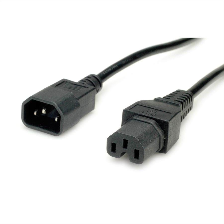 VALUE Power Cable IEC320/C14 Male - C15 Female, H05RN-F, black, 1.8 m