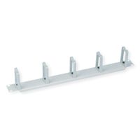 VALUE 19" 1U Cable Management Plate, C-Type, 5 Hooks, grey