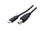 ROLINE USB 2.0 Cable Type C, C-B, M/M, black, 1.8 m