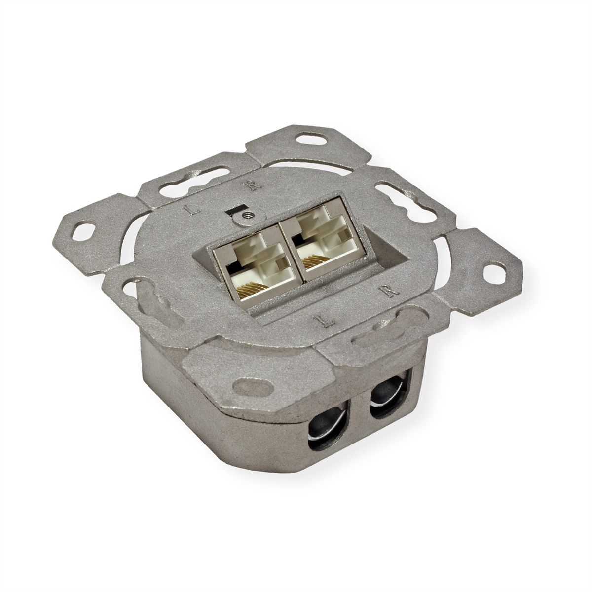 VALUE Cat.6A (Class EA) Flush Mount Wall Jack, STP, vertical, white