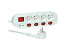 ROLINE Power Strip, 4-way, UTE, with individual on/off switches, 1x USB A, 1x USB C, 3 m