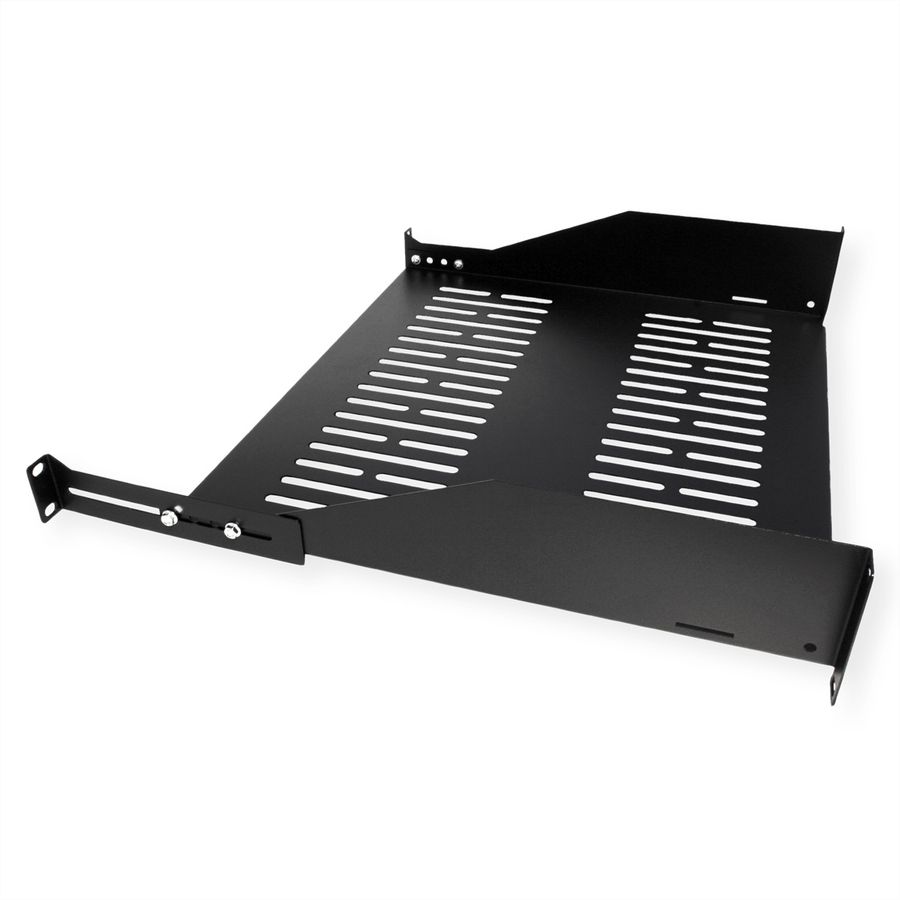 VALUE 19"-Fixed Shelf, 485 x 400mm, 2U, max. 25kg, black