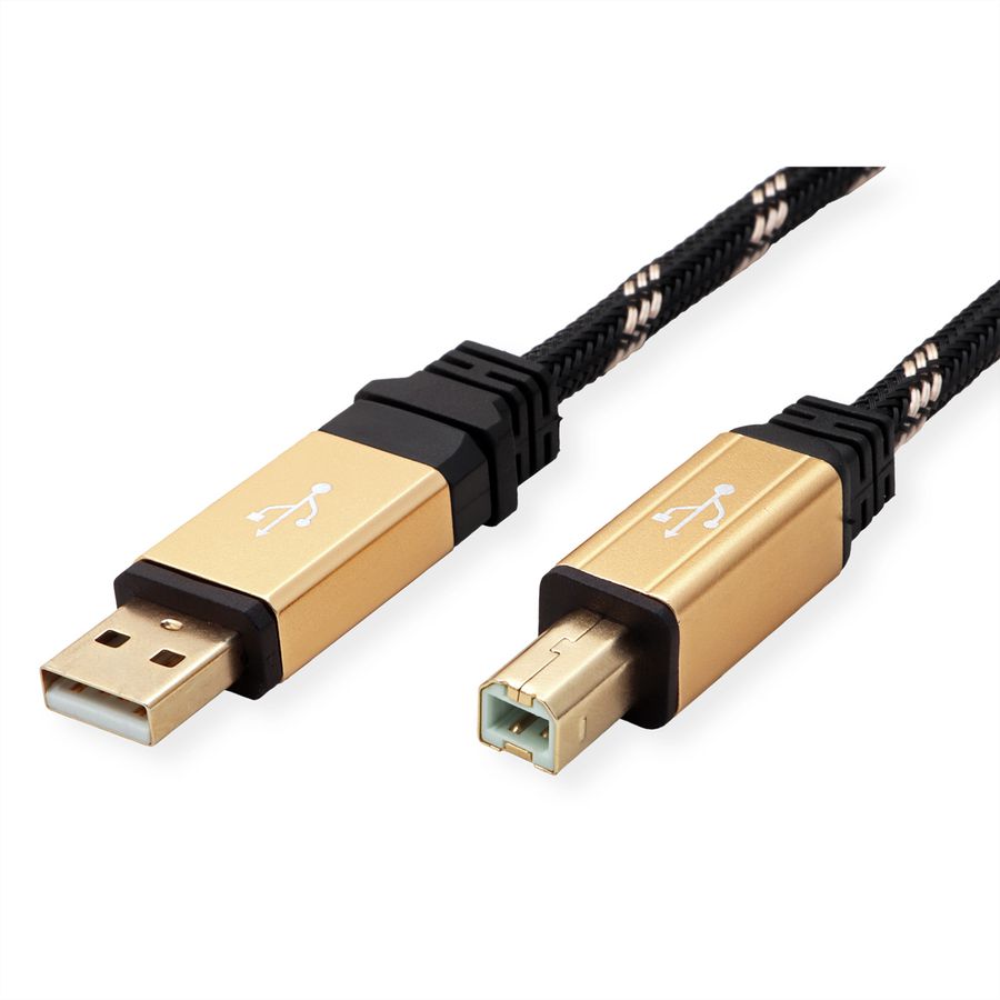 ROLINE GOLD USB 2.0 Cable, A - B, M/M, 1.8 m