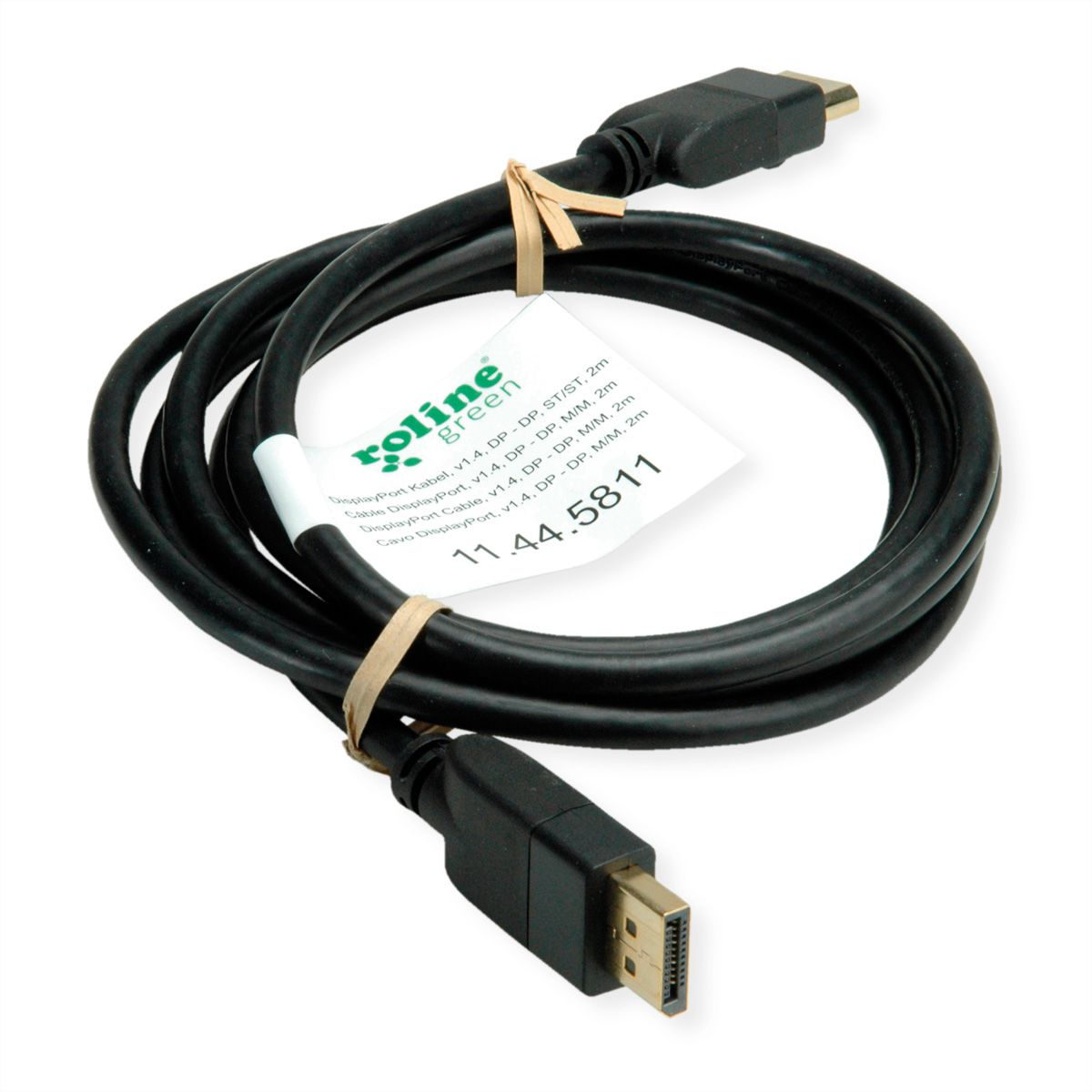 ROLINE GREEN DisplayPort Cable, v1.4, DP-DP, M/M, black, 2 m