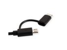 ROLINE Cable USB Micro B + Type C M/M to USB2.0 A M, OTG, black, 1 m