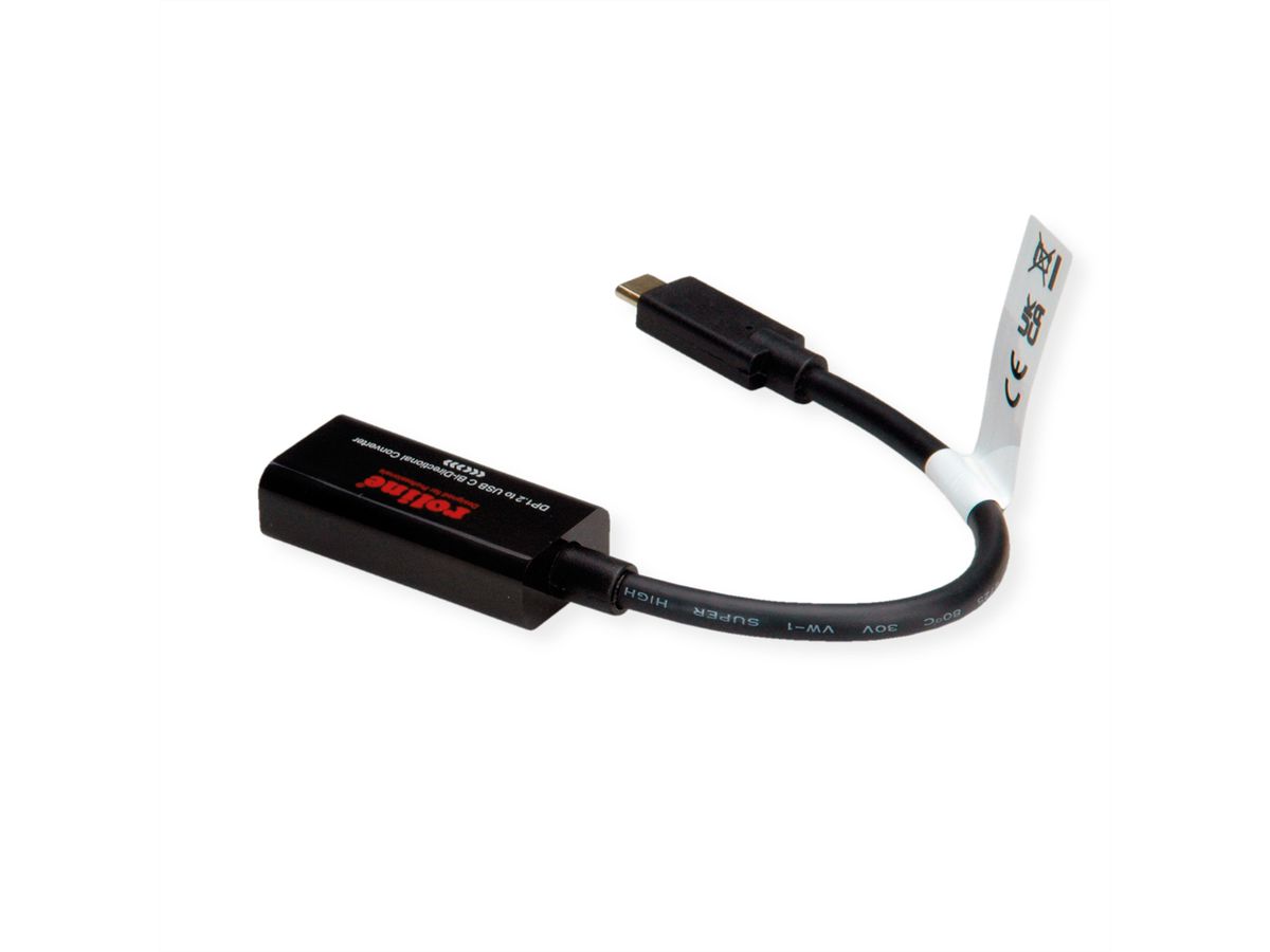 ROLINE Type C - DisplayPort AdapterCable, M/F, Bi-directional, 0.2 m