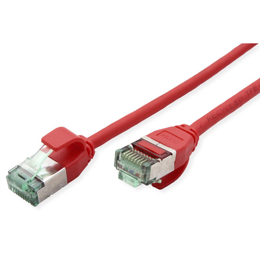 ROLINE RM U/FTP DataCenter Patch Cord Cat.6A (Class EA), slim, red, 0.15 m