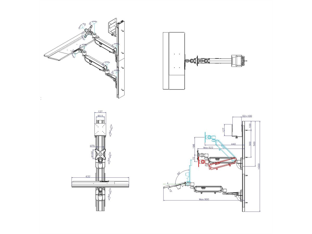 VALUE Wallmount Workstation, Pneumatic