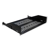 VALUE 19"-Fixed Shelf, 440 x 350mm, max. 25kg, 2U, U-Shape, black