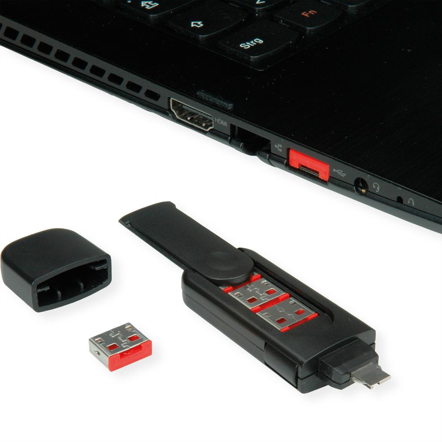 ROLINE USB Type A Port Blocker, 4x lock and 1x key