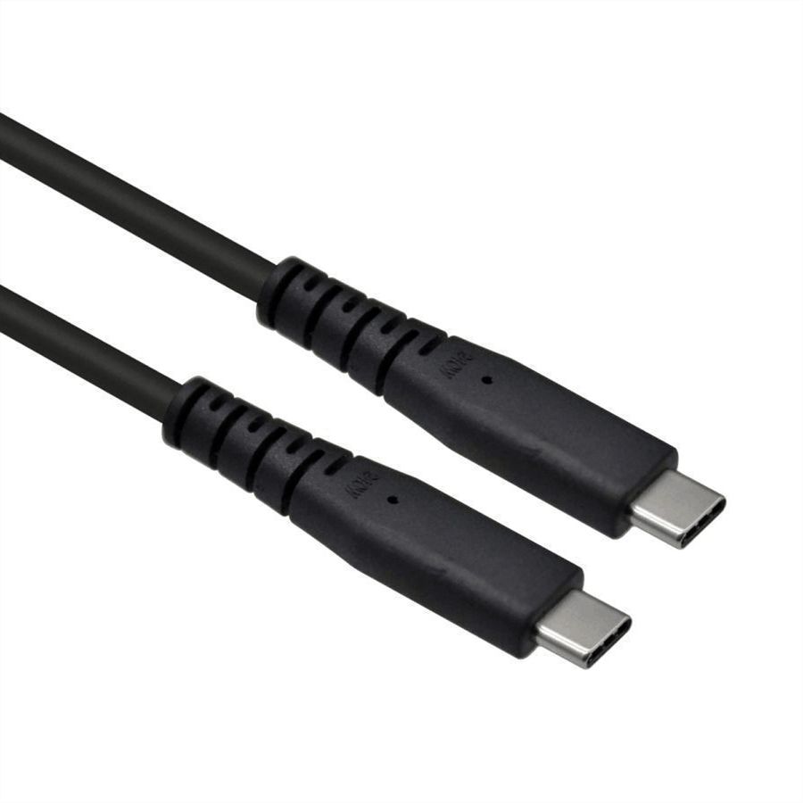ROLINE Cable USB4 Gen3x2, with Emark, C–C, M/M, 8K UHD-2, 80Gbit/s, 240W, black, 0.5 m