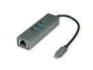 ROLINE USB Type C to Gigabit Ethernet Converter + Hub 3x