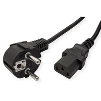 VALUE Power Cable, straight IEC Conncector, black, 3 m