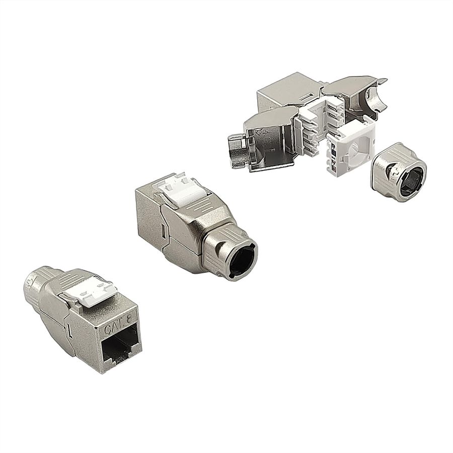 ROLINE Cat. 8.1 (Class I) Keystone, RJ-45, shielded, slim, tool-free, silver