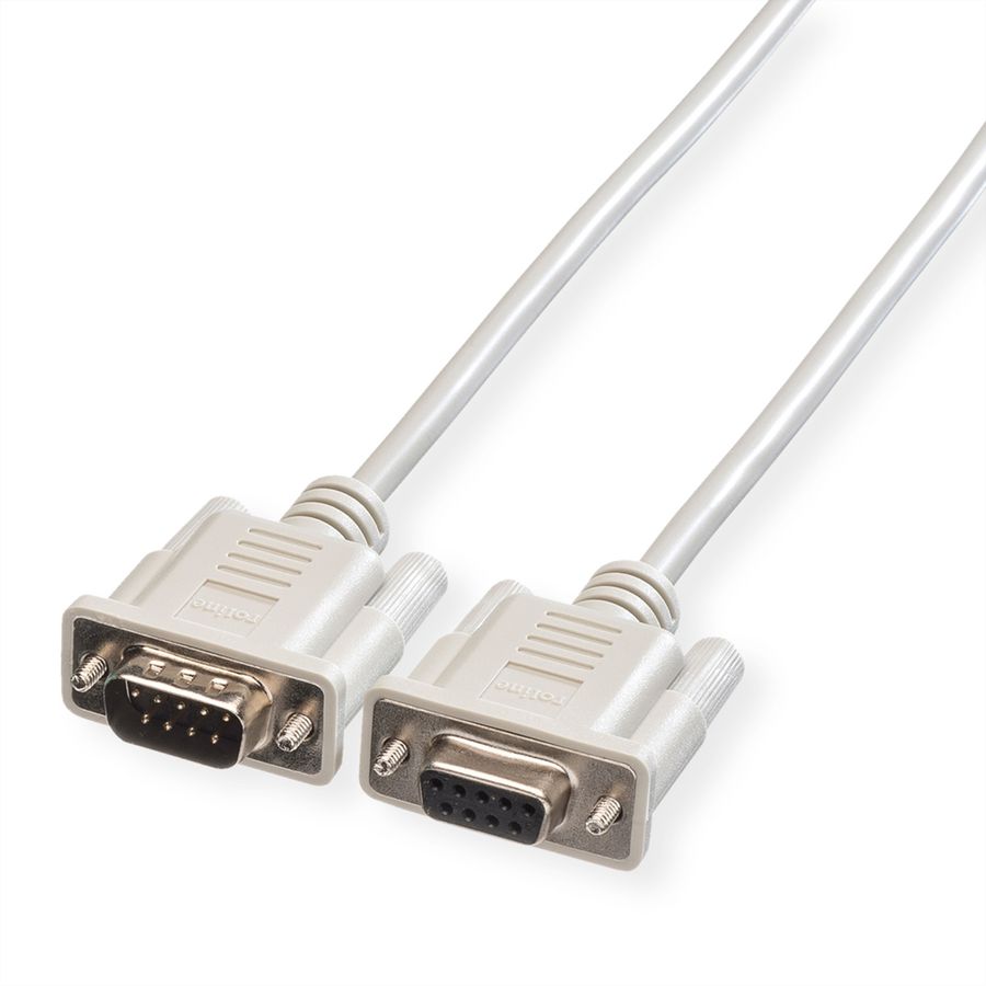 ROLINE RS232 Cable, DB9 M - F, 10 m