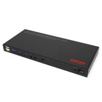 ROLINE KVM Switch, 4 PCs, HDMI 4K@60Hz, with 3 Port USB 3.2 Gen1 / USB 3.0 Hub