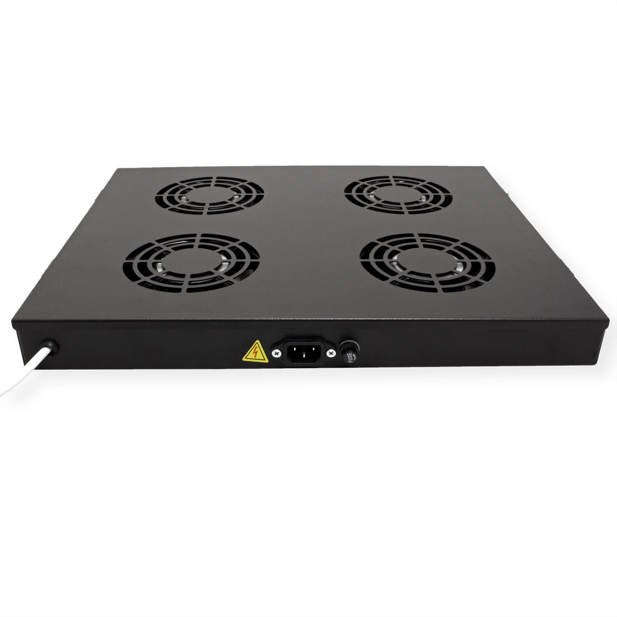 ROLINE 19-inch fan unit 4 fans, Thermostat black