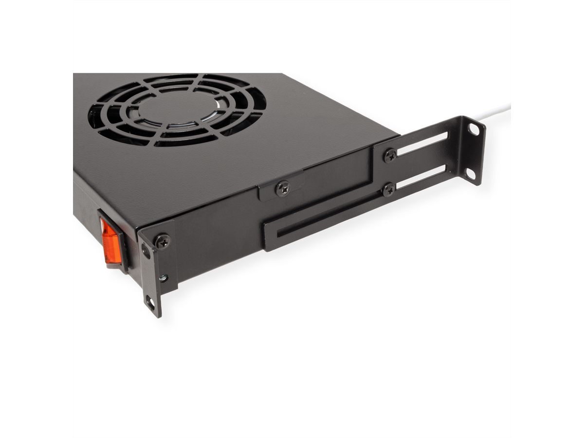 ROLINE 19-inch fan unit 2 fans, Thermostat black