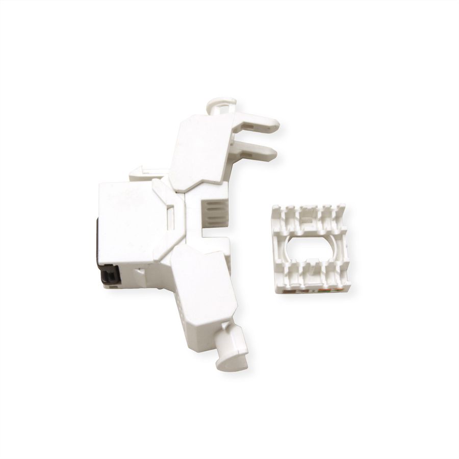 VALUE Cat.6A (Class EA) Keystone, RJ-45, UTP, tool-free, silver, white