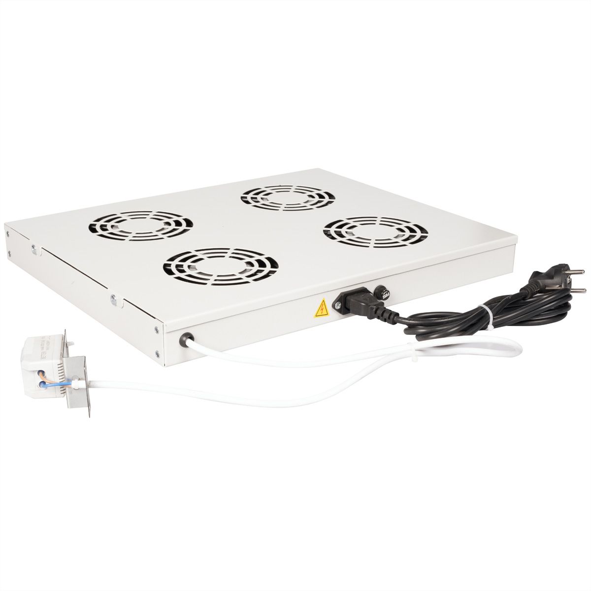ROLINE 19-inch fan unit 4 fans, Thermostat grey