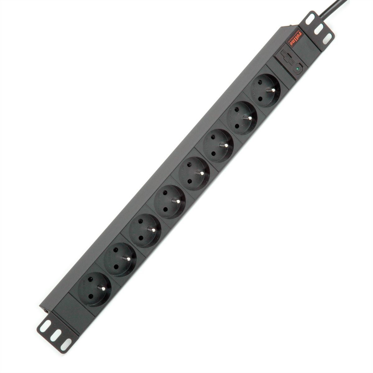 ROLINE 19" PDU for Cabinets 8x 2300W, UTE Version, IEC320 C14 M, black, 2 m