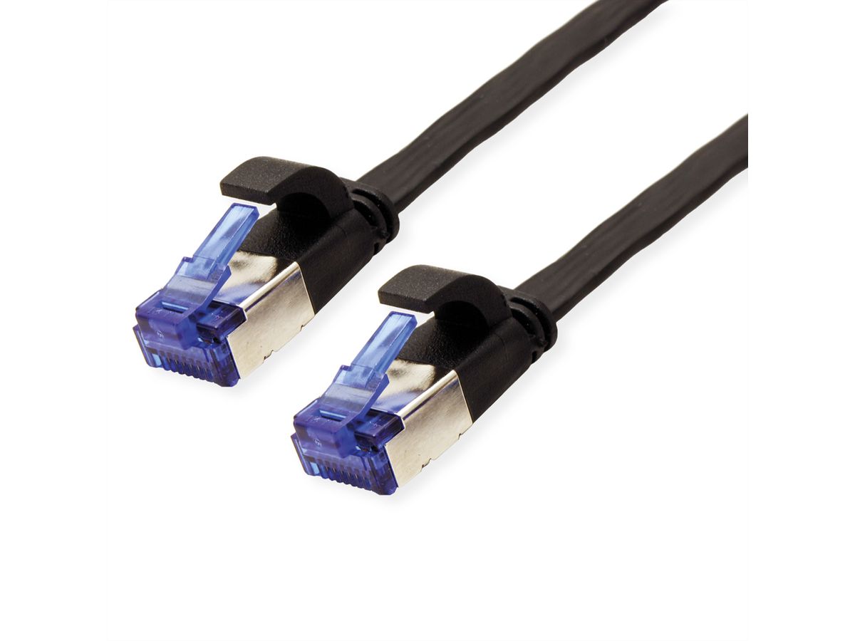 VALUE FTP Patch Cord, Cat.6A (Class EA), extra-flat, black, 0.5 m