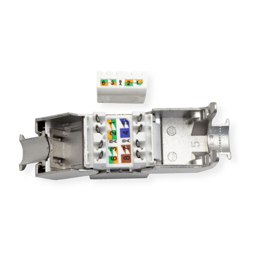 VALUE Keystone Jack, Cat.8 (Class I), RJ-45, STP, Tool-Free, silver