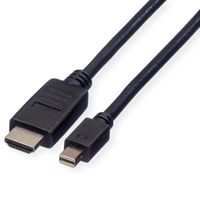 ROLINE Mini DisplayPort Cable, Mini DP-HDTV, M/M, black, 3 m
