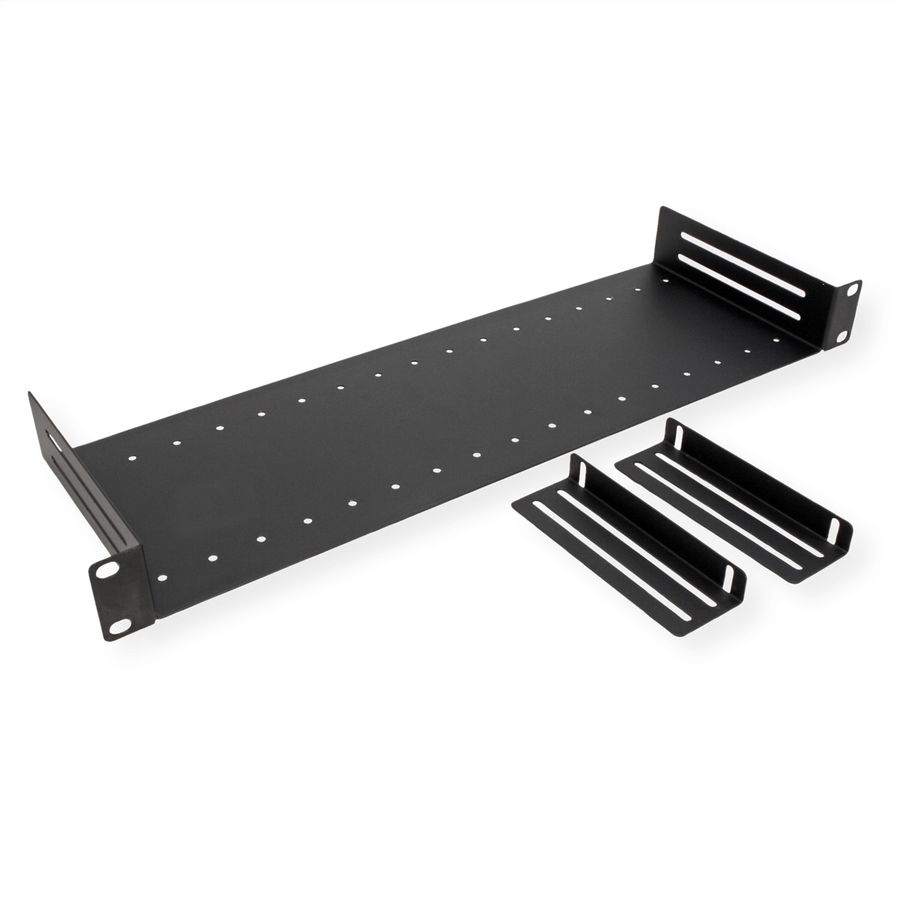 VALUE 19" Shelf, 1U, with 2 adjustable dividers, black