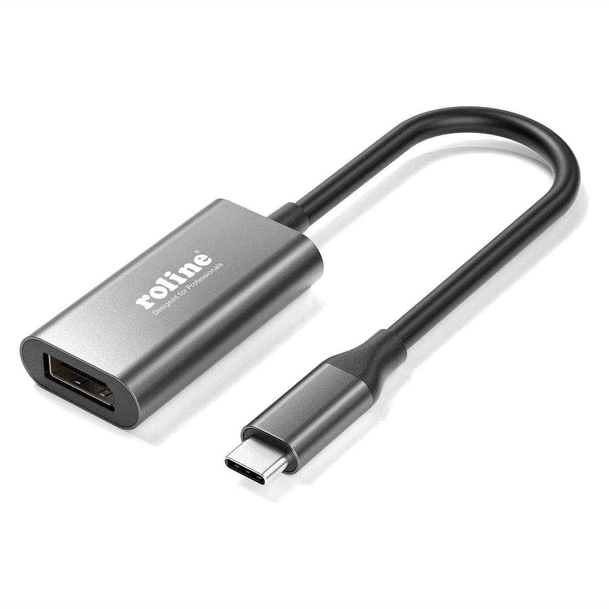 ROLINE Type C - DisplayPort Cableadapter, M/F, Bi-directional, 0.2 m