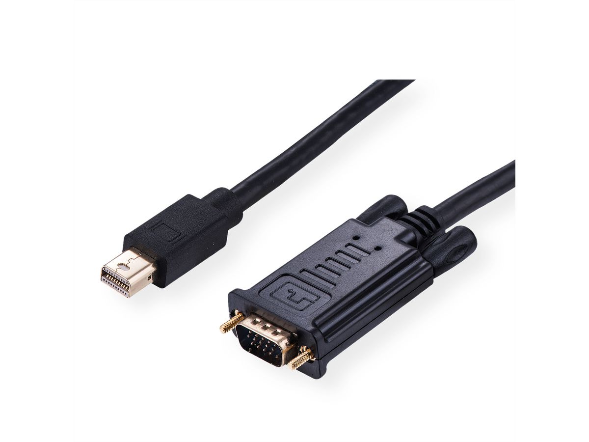 ROLINE Cable MiniDisplayPort - VGA, Mini DP M - VGA M, black, 2 m