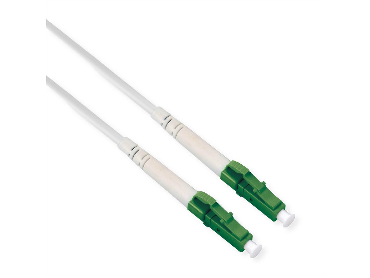 ROLINE Fibre Optic Jumper Cable 9/125µm, OS2, LC/LC, APC, simplex, LSOH, armoured, white, 10 m