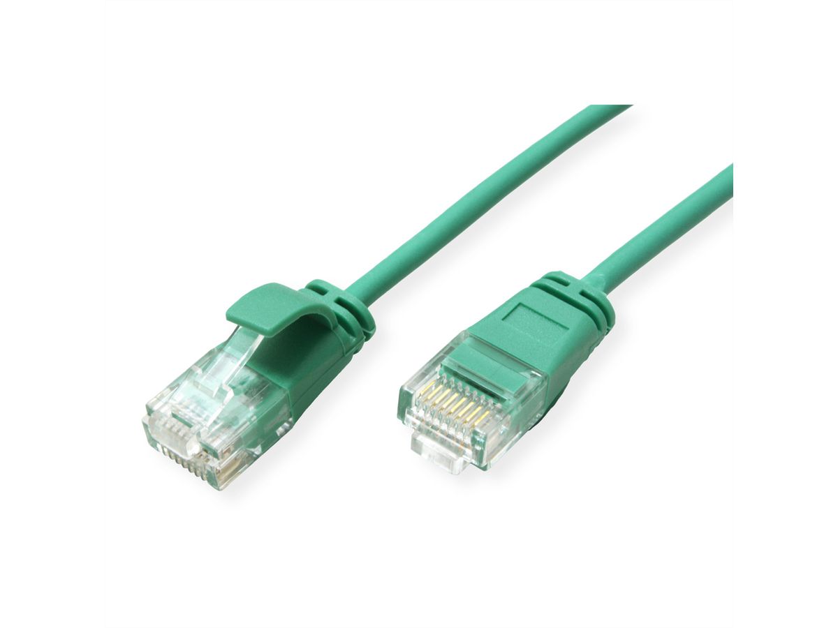 ROLINE GREEN UTP Data Center Patch Cord Cat.6A (Class EA), LSOH, Slim, green, 0.3 m