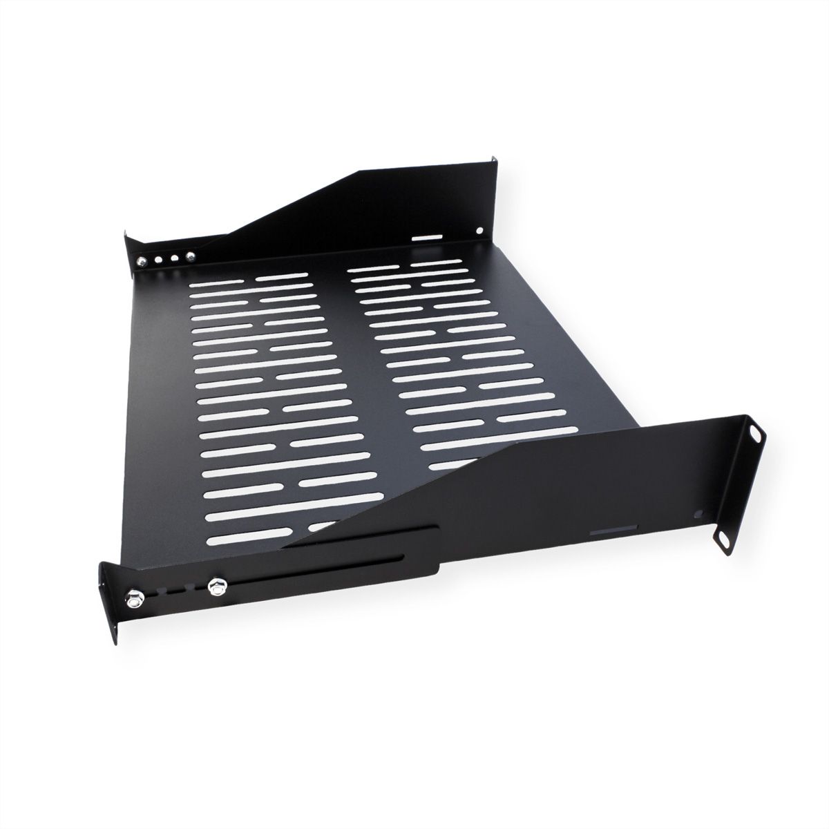 VALUE 19"-Fixed Shelf, 485 x 300mm, 2U, max. 25kg, black