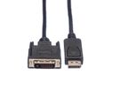 ROLINE DisplayPort Cable, DP-DVI (24+1), M/M, black, 1 m