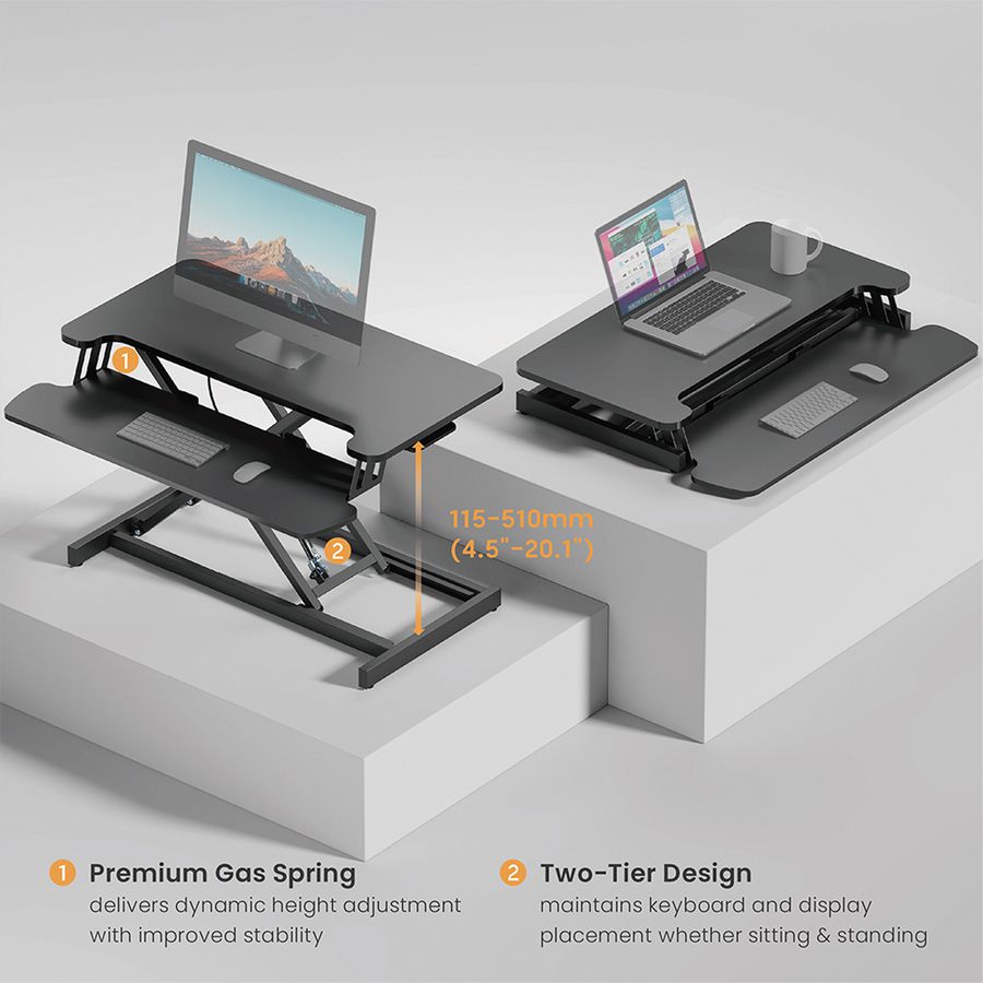 VALUE Adjustable Desktop Workstation, Sit - Stand, black