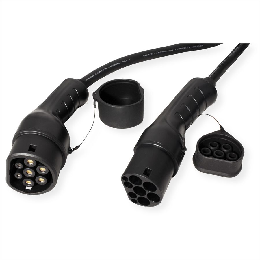 ROLINE EV Charging Cable Assembly Type2, 3-Phase, 480VAC (3P+N+E), 16 A, 11 kW, 7.5 m