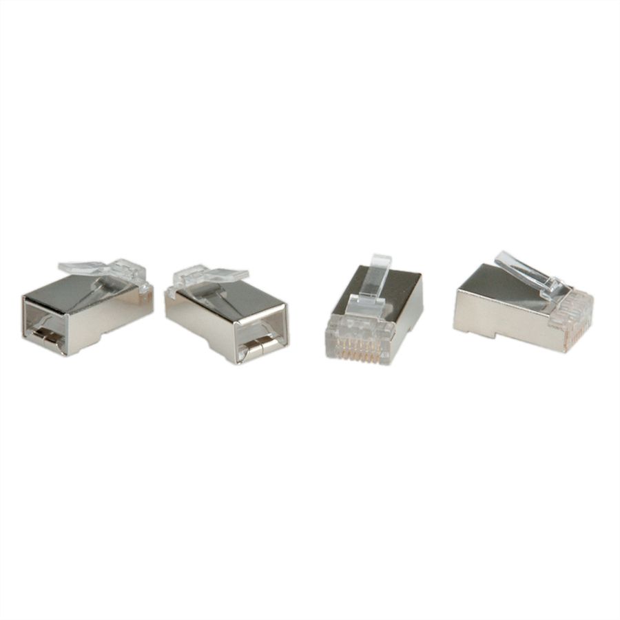 ROLINE Cat.6 (Class E) Modular Plug, STP, for Stranded Wire, 10 pcs.