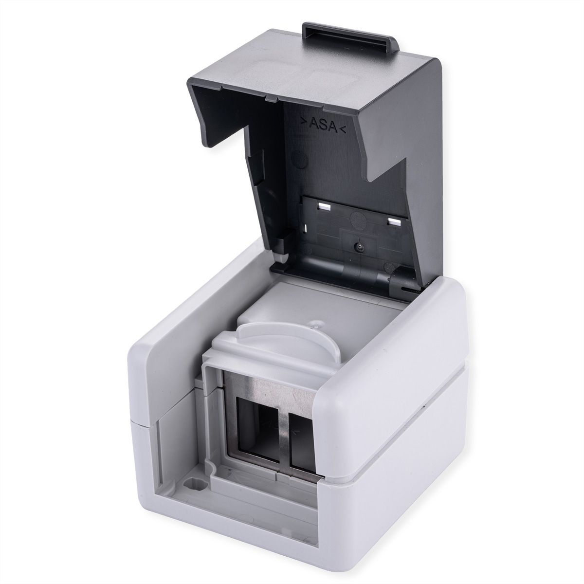 VALUE Outdoor Surface Mounted Wall Mount Box for 2x Keystones, grey