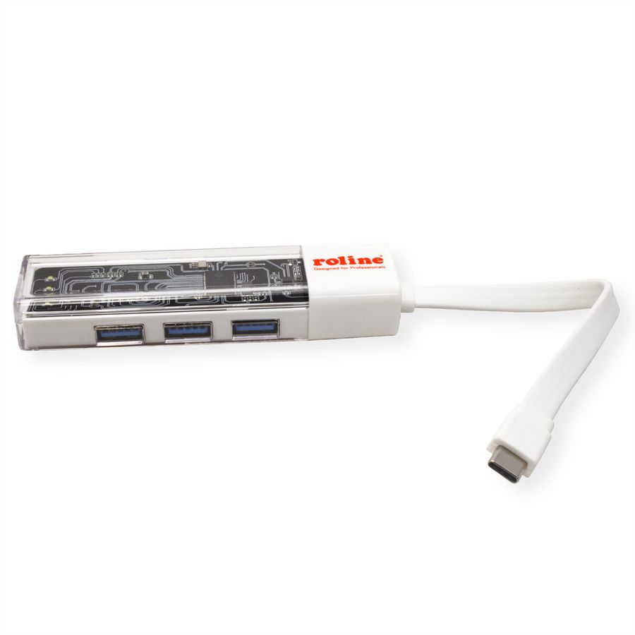 ROLINE USB 3.2 Gen 1 Hub, 4 Ports, Type A+C host connection cable