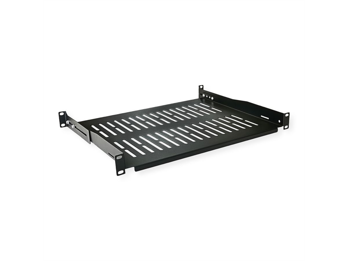 VALUE 19"-Fixed Shelf, 485 x 350mm, 1U, max. 25kg, black