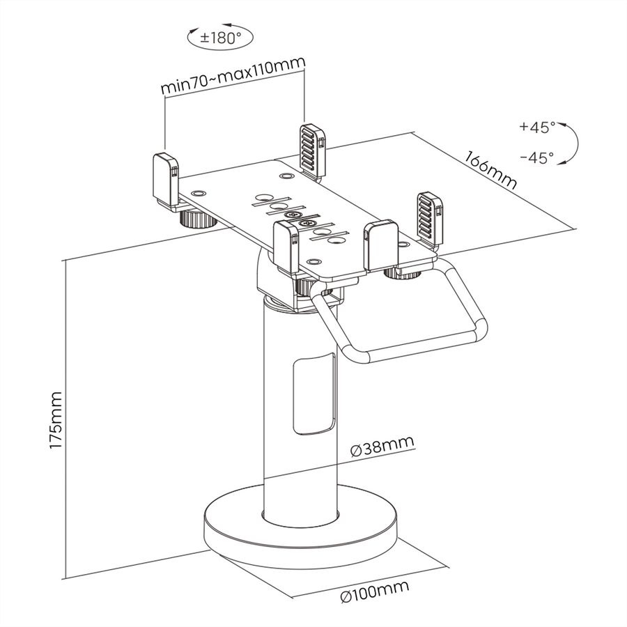ROLINE Universal Swivel & Tilt Credit Card Terminal Stand