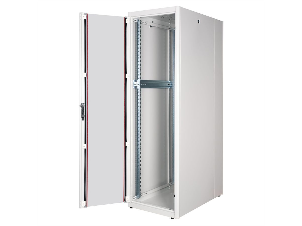 ROLINE 19-inch network cabinet Basic 42 U, 600x1000 WxD glass door grey