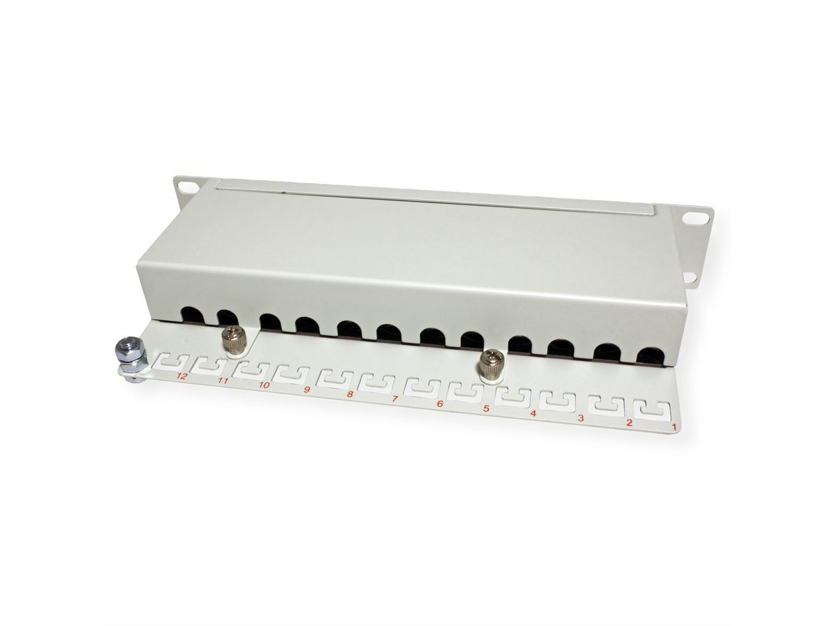 ROLINE Cat.6A (Class EA) 10" Patch Panel, 12 Ports, STP, grey