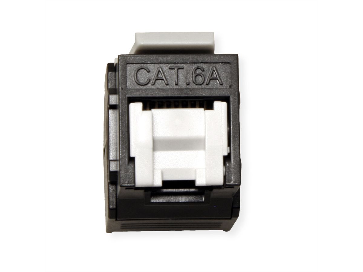 ROLINE Cat.6A (Class EA) Keystone, RJ-45, UTP, with shutter, Tool-free, black